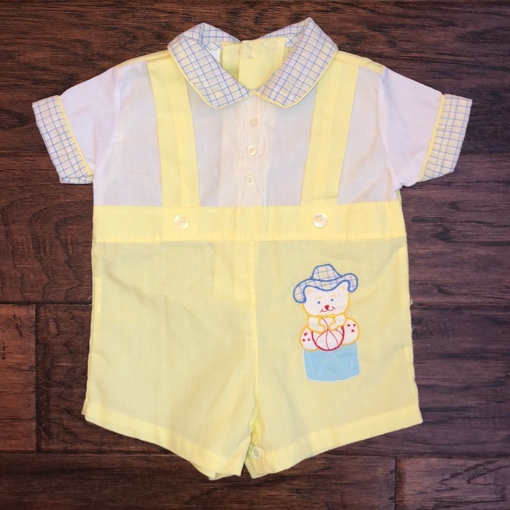 Vintage Boys Romper Jon Jon 3 Months